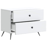 Bedside Cabinet White 62 x 34.5 x 47.5 cm Engineered Wood