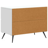 Bedside Cabinet White 62 x 34.5 x 47.5 cm Engineered Wood - Close-Up Angle