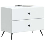 Bedside Cabinet White 62 x 34.5 x 47.5 cm Engineered Wood - Side View