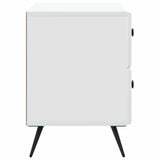 Bedside Cabinet White 62 x 34.5 x 47.5 cm Engineered Wood - Rear View