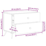 Bedside Cabinet White 62 x 34.5 x 47.5 cm Engineered Wood - Extra Image