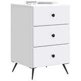 Bedside Cabinet White 43 x 41 x 66.5 cm Engineered Wood - Side View