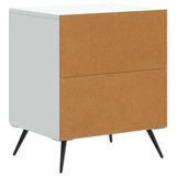 Bedside Cabinet White 43 x 34.5 x 50 cm Engineered Wood - Close-Up Angle