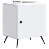 Bedside Cabinet White 43 x 34.5 x 50 cm Engineered Wood - Side View