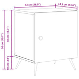 Bedside Cabinet White 43 x 34.5 x 50 cm Engineered Wood - Extra Image