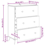 Drawer Cabinet White 66 x 34.5 x 90 cm Engineered Wood - Extra Image