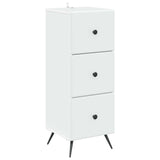Drawer Cabinet White 33 x 34.5 x 90 cm Engineered Wood - Front View