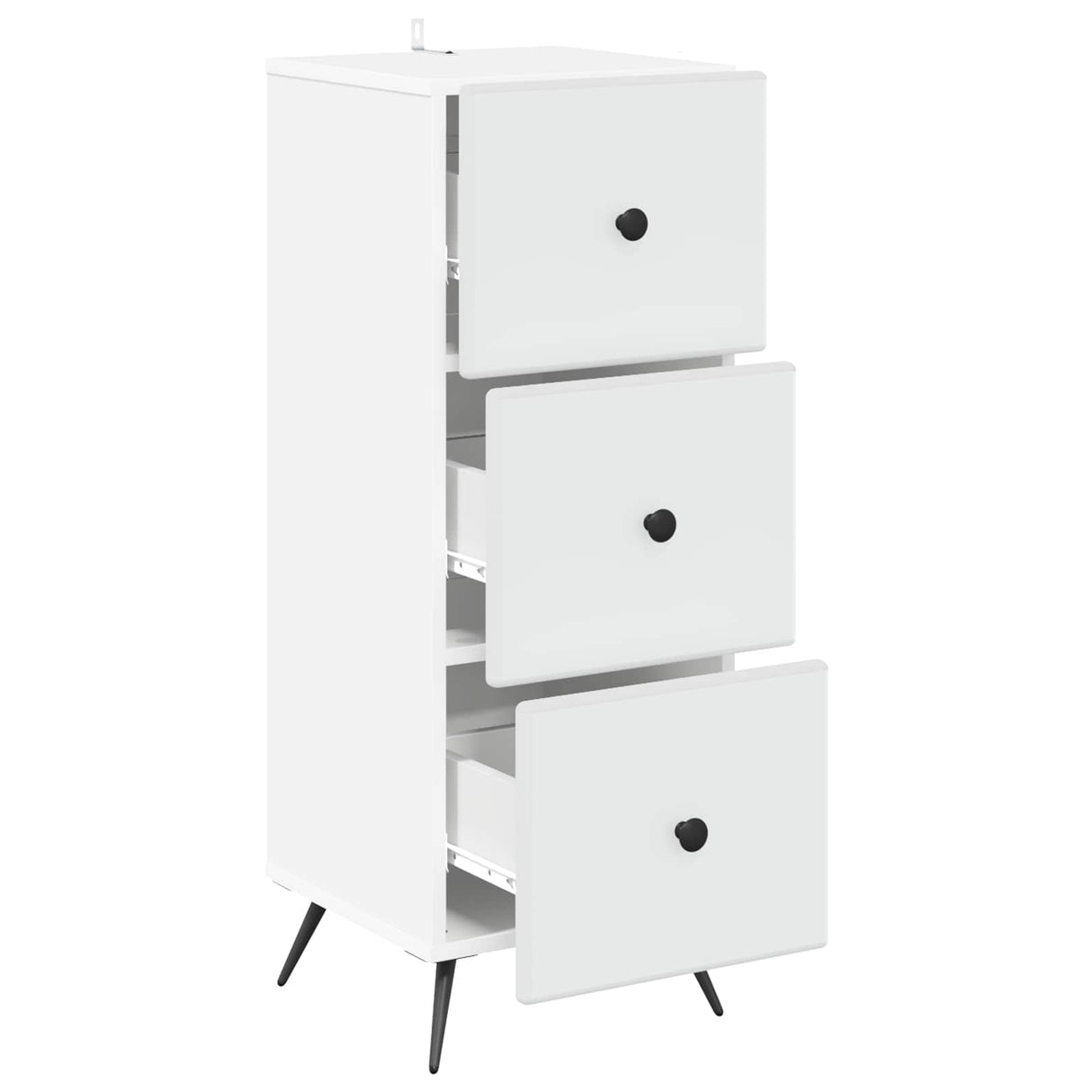Drawer Cabinet White 33 x 34.5 x 90 cm Engineered Wood