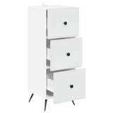 Drawer Cabinet White 33 x 34.5 x 90 cm Engineered Wood - 45-Degree Angle