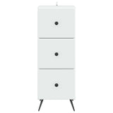 Drawer Cabinet White 33 x 34.5 x 90 cm Engineered Wood - Rear View