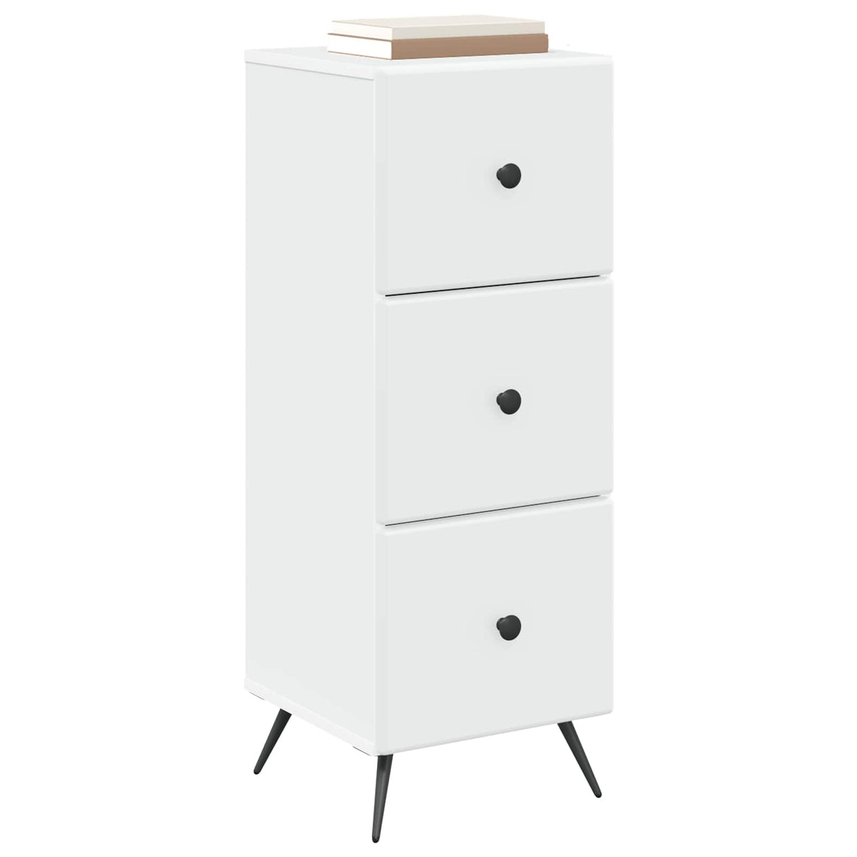 Drawer Cabinet White 33 x 34.5 x 90 cm Engineered Wood