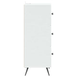 Drawer Cabinet White 33 x 34.5 x 90 cm Engineered Wood - Close-Up Angle