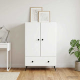 Sideboard with Drawer White 66 x 34.5 x 95 cm Engineered Wood - Side View