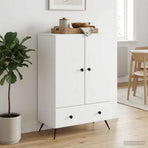 Sideboard White 66 x 34.5 x 95 cm Engineered Wood