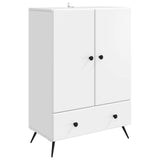 Sideboard with Drawer White 66 x 34.5 x 95 cm Engineered Wood - Front View