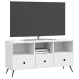 TV Cabinet with Drawer White 102 x 34.5 x 50 cm Engineered Wood - Side View