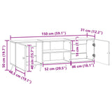 TV Cabinet White 150 x 31 x 50 cm Engineered Wood