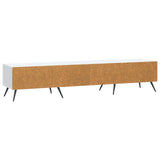 TV Cabinet with Drawer White 147 x 34.5 x 30 cm Engineered Wood - Low Angle