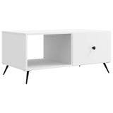 Coffee Table White 90 x 50 x 40 cm Engineered Wood - Front View