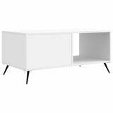 Coffee Table White 90 x 50 x 40 cm Engineered Wood - Close-Up Angle