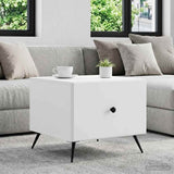 Coffee Table with Drawer White 49 x 50 x 40 cm Engineered Wood