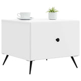 Coffee Table with Drawer White 49 x 50 x 40 cm Engineered Wood - Side View