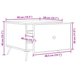 Coffee Table with Drawer White 49 x 50 x 40 cm Engineered Wood