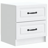 Bedside Cabinet White 43 x 34.5 x 44.5 cm Engineered Wood - Front View