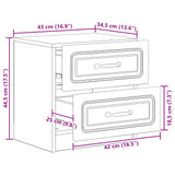 Bedside Cabinet White 43 x 34.5 x 44.5 cm Engineered Wood - Extra Image