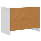 Bedside Cabinet White 62 x 34.5 x 44.5 cm Engineered Wood - Close-Up Angle