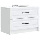 Bedside Cabinet White 62 x 34.5 x 44.5 cm Engineered Wood - Side View