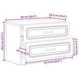 Bedside Cabinet White 62 x 34.5 x 44.5 cm Engineered Wood - Extra Image