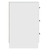 Bedside Cabinet White 43 x 41 x 63.5 cm Engineered Wood - Rear View