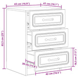 Bedside Cabinet White 43 x 41 x 63.5 cm Engineered Wood - Extra Image