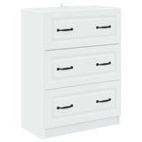 Drawer Cabinet White 66 x 34.5 x 87 cm Engineered Wood - Front View