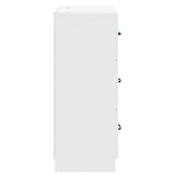 Drawer Cabinet White 66 x 34.5 x 87 cm Engineered Wood - Close-Up Angle