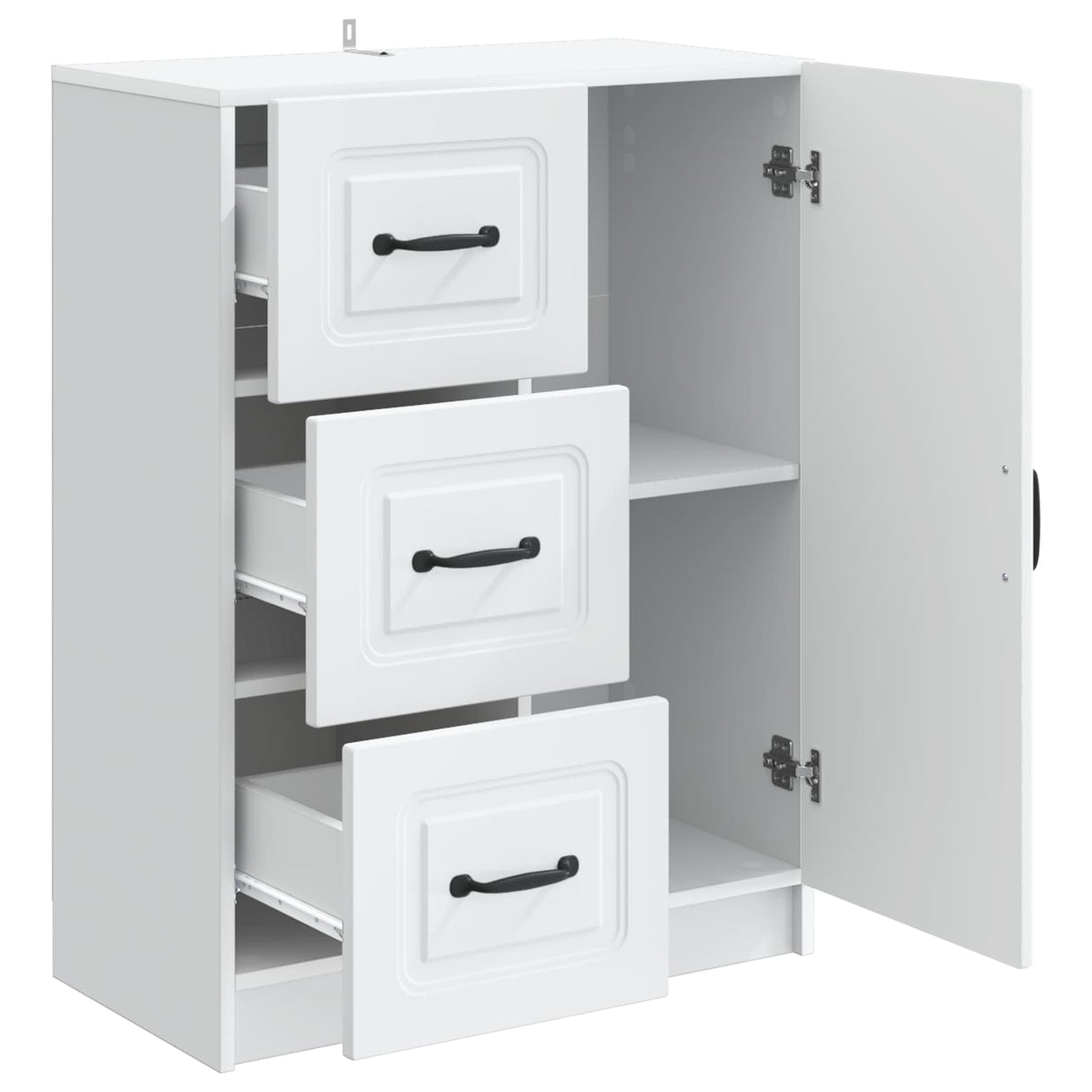 Sideboard with Drawer White 66 x 34.5 x 87 cm Engineered Wood