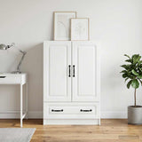 Sideboard with Drawer White 66 x 34.5 x 92 cm Engineered Wood - Side View