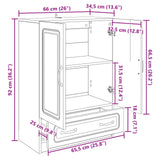 Sideboard with Drawer White 66 x 34.5 x 92 cm Engineered Wood - Extra Image
