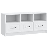 TV Cabinet with Drawer White 102 x 34.5 x 47 cm Engineered Wood - Front View