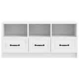 TV Cabinet with Drawer White 102 x 34.5 x 47 cm Engineered Wood - Rear View