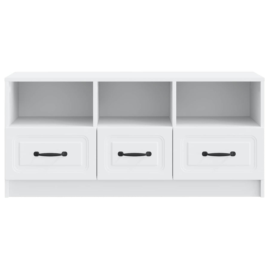 TV Cabinet with Drawer White 102 x 34.5 x 47 cm Engineered Wood