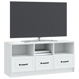 TV Cabinet with Drawer White 102 x 34.5 x 47 cm Engineered Wood - Side View