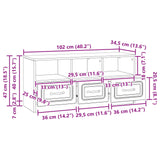TV Cabinet with Drawer White 102 x 34.5 x 47 cm Engineered Wood - Extra Image