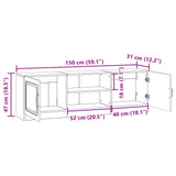 TV Cabinet White 150 x 31 x 47 cm Engineered Wood - Extra Image