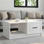 Coffee Table White 90 x 50 x 37 cm Engineered Wood