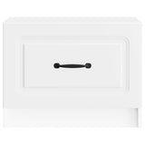 Coffee Table with Drawer White 49 x 50 x 37 cm Engineered Wood - 45-Degree Angle
