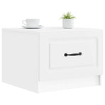 Coffee Table with Drawer White 49 x 50 x 37 cm Engineered Wood