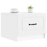 Coffee Table with Drawer White 49 x 50 x 37 cm Engineered Wood - Side View