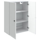 Wall-Mounted Cabinet White 66 x 34.5 x 90 cm Engineered Wood - Side View